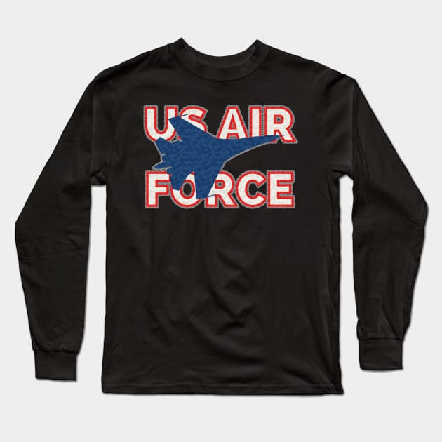 Military's Fastest Jet Fighters Aircrafts Planes Birthday Gift US Air Force Long Sleeve T-Shirt by GBDesigner